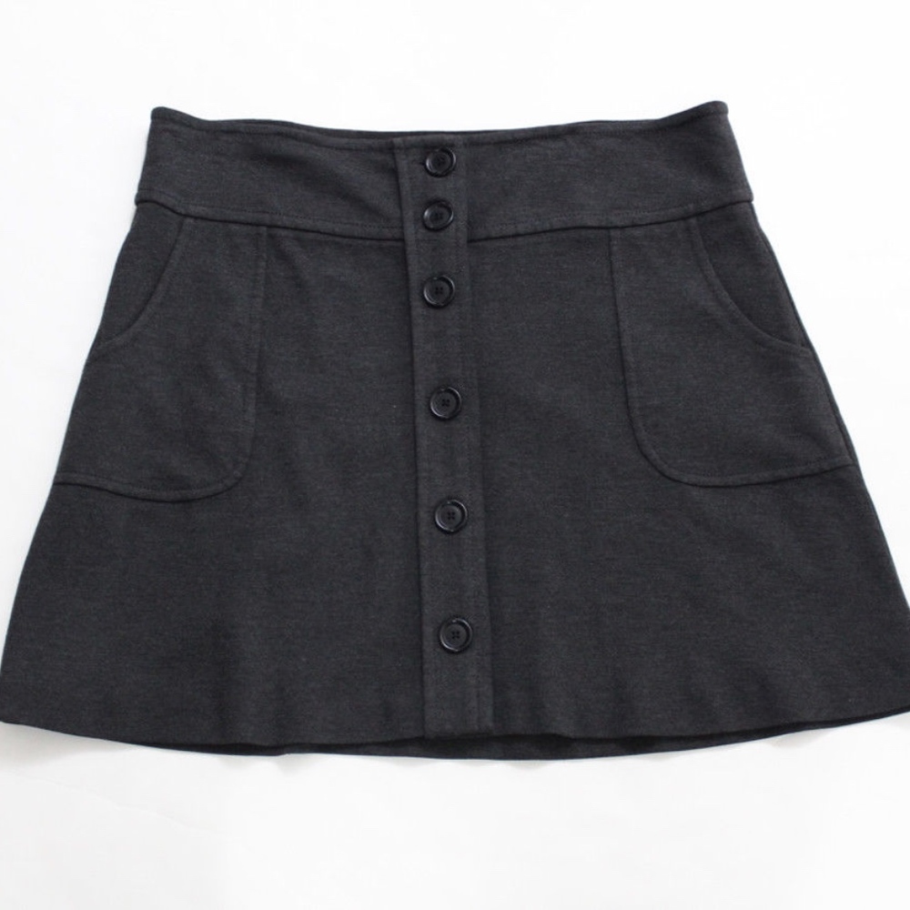 BANANA REPUBLIC Gray Cotton Button Front Stretch